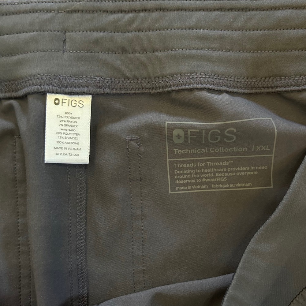 Figs High Waisted Livingston Basic Scrub Pants Women's Size XXL Charcoal PO 1873 - Picture 3 of 6